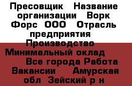 Пресовщик › Название организации ­ Ворк Форс, ООО › Отрасль предприятия ­ Производство › Минимальный оклад ­ 35 000 - Все города Работа » Вакансии   . Амурская обл.,Зейский р-н